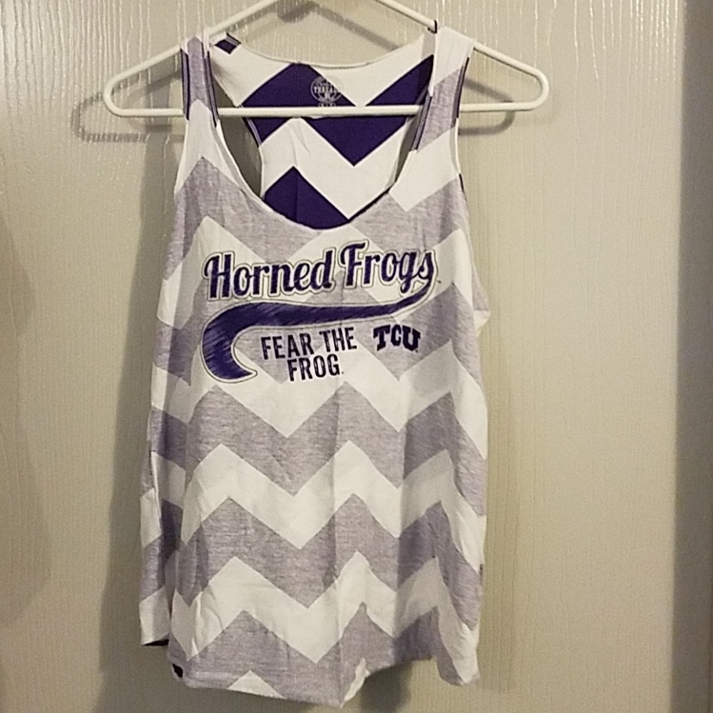NEW TCU HORNED FROGS - NEW ladies top size XL = 100% COTTON
